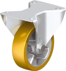 Blickle - 5" Diam x 1-9/16" Wide x 6-7/64" OAH Top Plate Mount Rigid Caster - Polyurethane-Elastomer Blickle Softhane, 770 Lb Capacity, Ball Bearing, 5-1/2 x 4-3/8" Plate - Eagle Tool & Supply