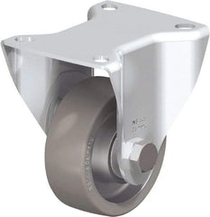 Blickle - 3" Diam x 1-3/16" Wide x 4-21/64" OAH Top Plate Mount Rigid Caster - Polyurethane-Elastomer Blickle Softhane, 396 Lb Capacity, Ball Bearing, 3-15/16 x 3-3/8" Plate - Eagle Tool & Supply