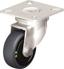 Blickle - 2" Diam x 3/4" Wide x 2-51/64" OAH Top Plate Mount Swivel Caster - Thermoplastic Rubber Elastomer (TPE), 66 Lb Capacity, Ball Bearing, 2-3/8 x 2-3/8" Plate - Eagle Tool & Supply