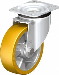Blickle - 5" Diam x 1-9/16" Wide x 6-7/64" OAH Top Plate Mount Swivel Caster - Polyurethane-Elastomer Blickle Extrathane, 770 Lb Capacity, Ball Bearing, 3-15/16 x 3-3/8" Plate - Eagle Tool & Supply