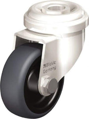Blickle - 2" Diam x 3/4" Wide x 2-23/32" OAH Hollow Kingpin Mount Swivel Caster - Thermoplastic Rubber Elastomer (TPE), 110 Lb Capacity, Plain Bore Bearing, Hollow Kingpin Stem - Eagle Tool & Supply