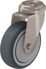 Blickle - 3" Diam x 63/64" Wide x 3-27/32" OAH Hollow Kingpin Mount Swivel Caster - Thermoplastic Rubber Elastomer (TPE), 165 Lb Capacity, Ball Bearing, Hollow Kingpin Stem - Eagle Tool & Supply