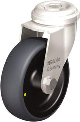 Blickle - 3" Diam x 63/64" Wide x 3-27/32" OAH Hollow Kingpin Mount Swivel Caster - Thermoplastic Rubber Elastomer (TPE), 110 Lb Capacity, Plain Bore Bearing, Hollow Kingpin Stem - Eagle Tool & Supply