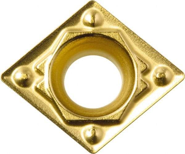 Kyocera - CPMH322 HQ Grade CA6515 Carbide Turning Insert - TiCN/Al2O3/TiN Finish, 80° Diamond, 3/8" Inscr Circle, 1/8" Thick, 1/32" Corner Radius - Eagle Tool & Supply
