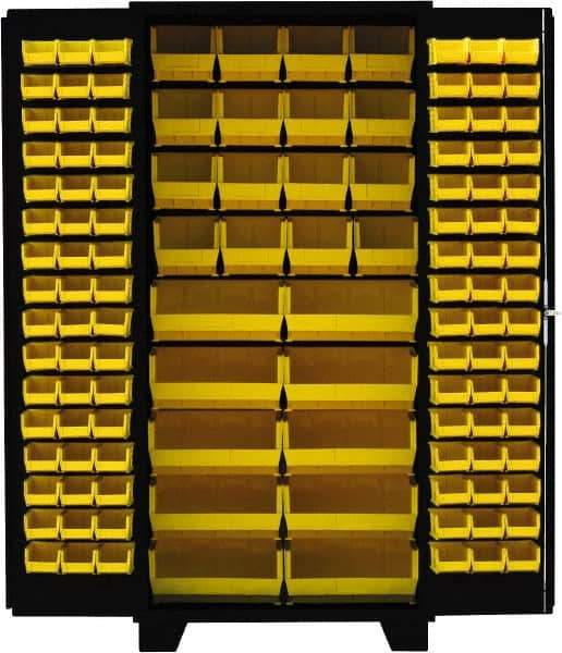 Jamco - 122 Bin Storage Cabinet - Steel, 36" Wide x 24" Deep x 78" High, Black - Eagle Tool & Supply