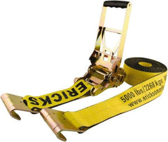 Erickson Manufacturing - 30' Long x 3" Wide, 10,000 Lb Basket Capacity, Polyester & Steel Web Sling - Yellow - Eagle Tool & Supply