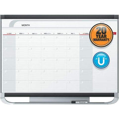 Quartet - 24" High x 36" Wide Magnetic Dry Erase Calendar - Fiberboard/Plastic Frame, Includes Dry-Erase Marker & Mounting Kit - Eagle Tool & Supply