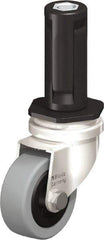 Blickle - 2" Diam x 45/64" Wide x 2-13/16" OAH Stem Mount Swivel Caster - Solid Rubber, 88 Lb Capacity, Plain Bore Bearing, Round Stem - Eagle Tool & Supply