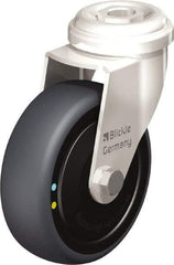 Blickle - 3" Diam x 63/64" Wide x 3-27/32" OAH Hollow Kingpin Mount Swivel Caster - Thermoplastic Rubber Elastomer (TPE), 110 Lb Capacity, Ball Bearing, Hollow Kingpin Stem - Eagle Tool & Supply