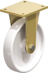 Blickle - 10" Diam x 1-31/32" Wide x 12" OAH Top Plate Mount Rigid Caster - Impact-Resistant Nylon, 3,300 Lb Capacity, Plain Bore Bearing, 6-7/8 x 5-1/2" Plate - Eagle Tool & Supply