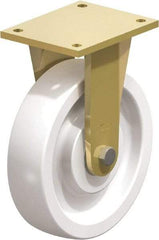 Blickle - 10" Diam x 2-9/16" Wide x 12" OAH Top Plate Mount Rigid Caster - Impact-Resistant Nylon, 4,400 Lb Capacity, Ball Bearing, 6-7/8 x 5-1/2" Plate - Eagle Tool & Supply