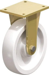 Blickle - 10" Diam x 2-9/16" Wide x 12" OAH Top Plate Mount Rigid Caster - Impact-Resistant Nylon, 4,400 Lb Capacity, Plain Bore Bearing, 6-7/8 x 5-1/2" Plate - Eagle Tool & Supply