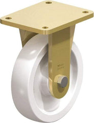 Blickle - 8" Diam x 1-31/32" Wide x 9-41/64" OAH Top Plate Mount Rigid Caster - Impact-Resistant Nylon, 3,300 Lb Capacity, Plain Bore Bearing, 5-1/2 x 4-3/8" Plate - Eagle Tool & Supply