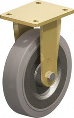 Blickle - 8" Diam x 1-31/32" Wide x 9-41/64" OAH Top Plate Mount Rigid Caster - Solid Rubber, 1,320 Lb Capacity, Ball Bearing, 5-1/2 x 4-3/8" Plate - Eagle Tool & Supply