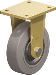 Blickle - 6-1/2" Diam x 1-31/32" Wide x 8-5/64" OAH Top Plate Mount Rigid Caster - Solid Rubber, 990 Lb Capacity, Ball Bearing, 5-1/2 x 4-3/8" Plate - Eagle Tool & Supply