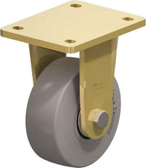 Blickle - 5" Diam x 1-31/32" Wide x 6-11/16" OAH Top Plate Mount Rigid Caster - Solid Rubber, 704 Lb Capacity, Ball Bearing, 5-1/2 x 4-3/8" Plate - Eagle Tool & Supply