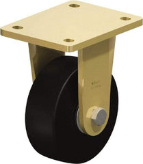 Blickle - 5" Diam x 1-31/32" Wide x 6-11/16" OAH Top Plate Mount Rigid Caster - Solid Rubber, 704 Lb Capacity, Ball Bearing, 5-1/2 x 4-3/8" Plate - Eagle Tool & Supply