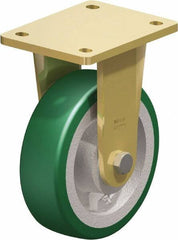 Blickle - 6-1/2" Diam x 1-31/32" Wide x 8-5/64" OAH Top Plate Mount Rigid Caster - Polyurethane-Elastomer Blickle Softhane, 1,320 Lb Capacity, Ball Bearing, 5-1/2 x 4-3/8" Plate - Eagle Tool & Supply
