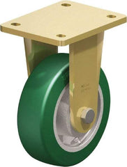 Blickle - 6" Diam x 1-31/32" Wide x 7-7/8" OAH Top Plate Mount Rigid Caster - Polyurethane-Elastomer Blickle Softhane, 1,210 Lb Capacity, Ball Bearing, 5-1/2 x 4-3/8" Plate - Eagle Tool & Supply