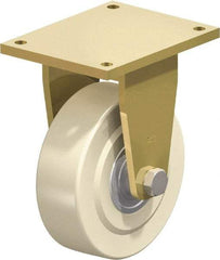 Blickle - 10" Diam x 3-9/64" Wide x 13" OAH Top Plate Mount Rigid Caster - Impact-Resistant Cast Nylon, 13,200 Lb Capacity, Ball Bearing, 10 x 7-7/8" Plate - Eagle Tool & Supply