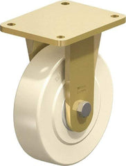 Blickle - 8" Diam x 2-5/32" Wide x 10-1/32" OAH Top Plate Mount Rigid Caster - Impact-Resistant Cast Nylon, 6,600 Lb Capacity, Ball Bearing, 6-7/8 x 5-1/2" Plate - Eagle Tool & Supply