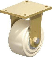 Blickle - 6" Diam x 3-9/64" Wide x 8-5/64" OAH Top Plate Mount Rigid Caster - Impact-Resistant Cast Nylon, 6,600 Lb Capacity, Ball Bearing, 6-7/8 x 5-1/2" Plate - Eagle Tool & Supply