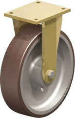 Blickle - 12" Diam x 3-9/64" Wide x 13-31/32" OAH Top Plate Mount Rigid Caster - Polyurethane-Elastomer Blickle Besthane, 5,280 Lb Capacity, Ball Bearing, 6-7/8 x 5-1/2" Plate - Eagle Tool & Supply