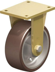 Blickle - 8" Diam x 3-9/64" Wide x 10-1/32" OAH Top Plate Mount Rigid Caster - Polyurethane-Elastomer Blickle Besthane, 3,520 Lb Capacity, Ball Bearing, 6-7/8 x 5-1/2" Plate - Eagle Tool & Supply