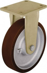 Blickle - 6-1/2" Diam x 1-31/32" Wide x 8-5/64" OAH Top Plate Mount Rigid Caster - Polyurethane-Elastomer Blickle Besthane, 1,760 Lb Capacity, Ball Bearing, 5-1/2 x 4-3/8" Plate - Eagle Tool & Supply
