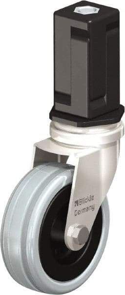 Blickle - 3" Diam x 63/64" Wide x 3-31/32" OAH Stem Mount Swivel Caster - Solid Rubber, 132 Lb Capacity, Plain Bore Bearing, Square Stem - Eagle Tool & Supply