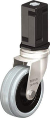 Blickle - 3" Diam x 63/64" Wide x 3-31/32" OAH Stem Mount Swivel Caster - Solid Rubber, 132 Lb Capacity, Plain Bore Bearing, Square Stem - Eagle Tool & Supply