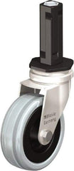 Blickle - 3" Diam x 63/64" Wide x 3-31/32" OAH Stem Mount Swivel Caster - Solid Rubber, 132 Lb Capacity, Plain Bore Bearing, Square Stem - Eagle Tool & Supply