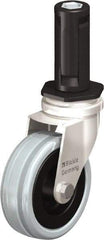 Blickle - 3" Diam x 63/64" Wide x 3-31/32" OAH Stem Mount Swivel Caster - Solid Rubber, 132 Lb Capacity, Plain Bore Bearing, Round Stem - Eagle Tool & Supply