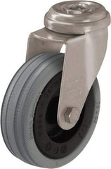 Blickle - 3" Diam x 63/64" Wide x 3-27/32" OAH Stem Mount Swivel Caster - Solid Rubber, 132 Lb Capacity, Plain Bore Bearing, Square Stem - Eagle Tool & Supply