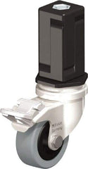 Blickle - 2" Diam x 45/64" Wide x 2-13/16" OAH Stem Mount Swivel Caster with Brake - Solid Rubber, 88 Lb Capacity, Plain Bore Bearing, Square Stem - Eagle Tool & Supply