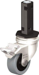 Blickle - 2" Diam x 45/64" Wide x 2-13/16" OAH Stem Mount Swivel Caster with Brake - Solid Rubber, 88 Lb Capacity, Plain Bore Bearing, Square Stem - Eagle Tool & Supply