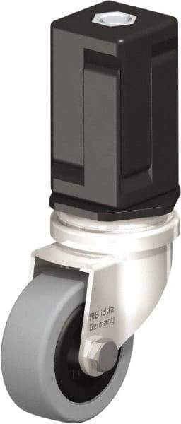 Blickle - 2" Diam x 45/64" Wide x 2-13/16" OAH Stem Mount Swivel Caster - Solid Rubber, 88 Lb Capacity, Plain Bore Bearing, Square Stem - Eagle Tool & Supply