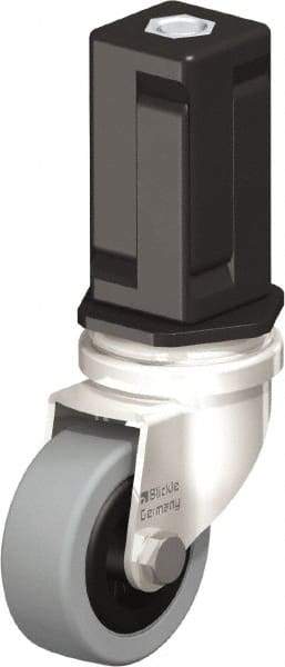 Blickle - 2" Diam x 45/64" Wide x 2-13/16" OAH Stem Mount Swivel Caster - Solid Rubber, 88 Lb Capacity, Plain Bore Bearing, Square Stem - Eagle Tool & Supply