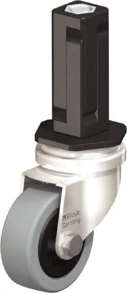 Blickle - 2" Diam x 45/64" Wide x 2-13/16" OAH Stem Mount Swivel Caster - Solid Rubber, 88 Lb Capacity, Plain Bore Bearing, Square Stem - Eagle Tool & Supply