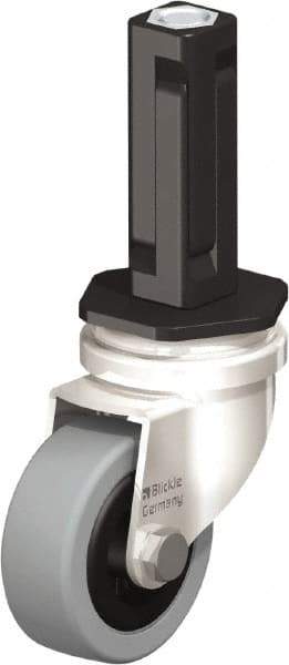 Blickle - 2" Diam x 45/64" Wide x 2-13/16" OAH Stem Mount Swivel Caster - Solid Rubber, 88 Lb Capacity, Plain Bore Bearing, Square Stem - Eagle Tool & Supply