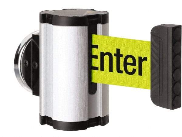 Lavi Industries - 3-1/2" High x 2-1/2" Long x 2-1/2" Wide Magnetic Wall Mount Barrier - Aluminum, Satin Chrome Finish, Satin Aluminum, Use with Magnetic Wall Mount Barriers - Eagle Tool & Supply