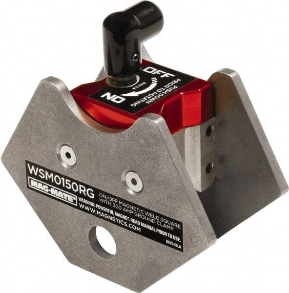 Mag-Mate - 1-15/16" Wide x 4" Deep x 3-3/4" High Rare Earth Magnetic Welding & Fabrication Square - 150 Lb Average Pull Force - Eagle Tool & Supply