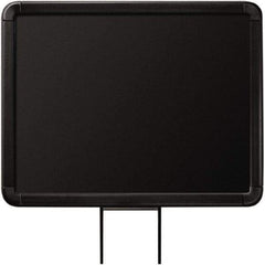 Lavi Industries - 11" High x 8-1/2" Long x 8-1/2" Wide Barrier Sign Frame - Aluminum, Powdercoat Finish, Black, Use with Stanchion - Eagle Tool & Supply