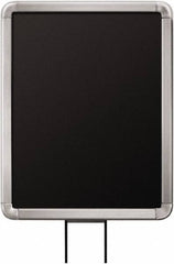 Lavi Industries - 11" High x 8-1/2" Long x 8-1/2" Wide Barrier Sign Frame - Aluminum, Satin Chrome Finish, Satin Aluminum, Use with Stanchion - Eagle Tool & Supply