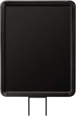 Lavi Industries - 11" High x 8-1/2" Long x 8-1/2" Wide Barrier Sign Frame - Aluminum, Powdercoat Finish, Black, Use with Stanchion - Eagle Tool & Supply