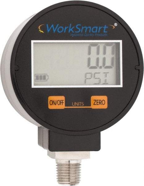 Value Collection - 2-1/2" Dial, 1/4 Thread, 0-500 Scale Range, Pressure Gauge - Lower Connection Mount, Accurate to 0.01% of Scale - Eagle Tool & Supply