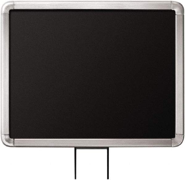 Lavi Industries - 14" High x 11" Long x 11" Wide Barrier Sign Frame - Aluminum, Satin Chrome Finish, Satin Aluminum, Use with Stanchion - Eagle Tool & Supply