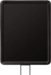 Lavi Industries - 14" High x 11" Long x 11" Wide Barrier Sign Frame - Aluminum, Powdercoat Finish, Black, Use with Stanchion - Eagle Tool & Supply