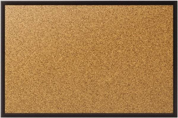 Quartet - 72" Wide x 48" High Open Cork Bulletin Board - Natural (Color) - Eagle Tool & Supply