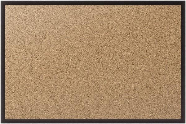 Quartet - 48" Wide x 36" High Open Cork Bulletin Board - Natural (Color) - Eagle Tool & Supply
